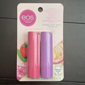 eos Lip Balm Duo NWT Strawberry Peach and Toasted Marshmallow